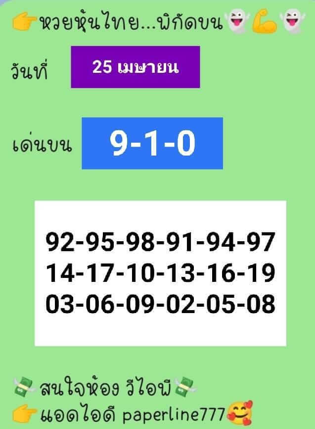 หวยหุ้น 25/4/65 ชุดที่ 8