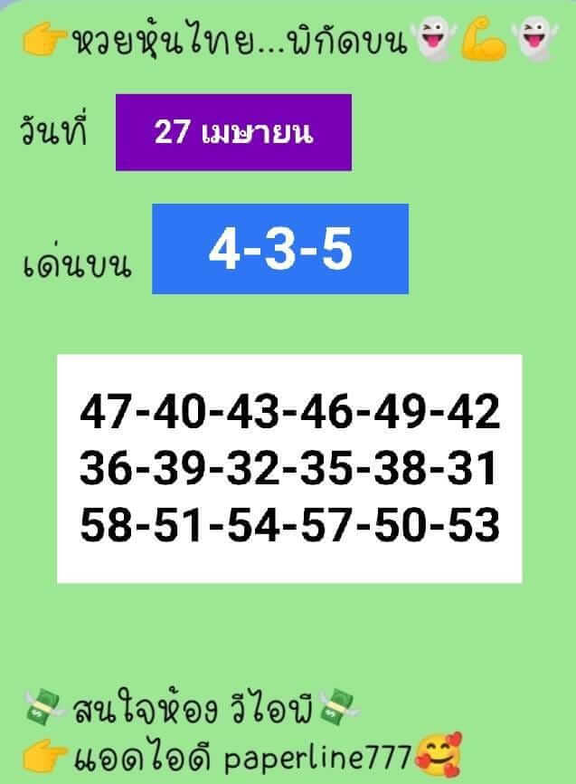 หวยหุ้น 27/4/65 ชุดที่ 4