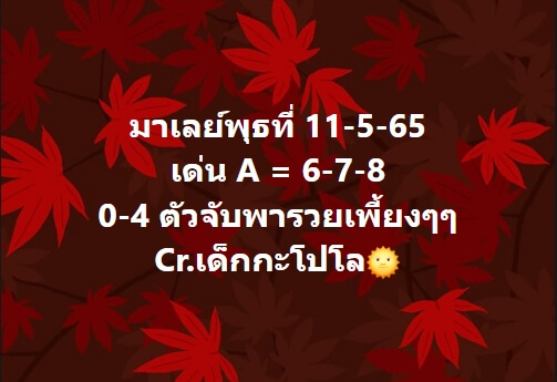 หวยมาเลย์ 11/5/65 ชุดที่ 2