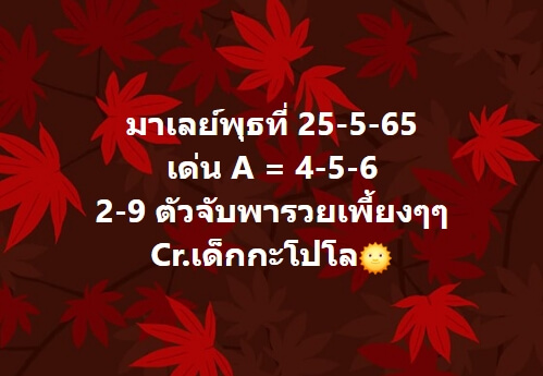 หวยมาเลย์ 25/5/65 ชุดที่ 6