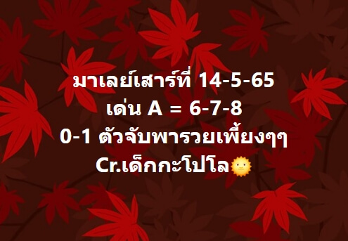 หวยมาเลย์ 14/5/65 ชุดที่ 3