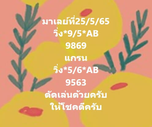 หวยมาเลย์ 25/5/65 ชุดที่ 3