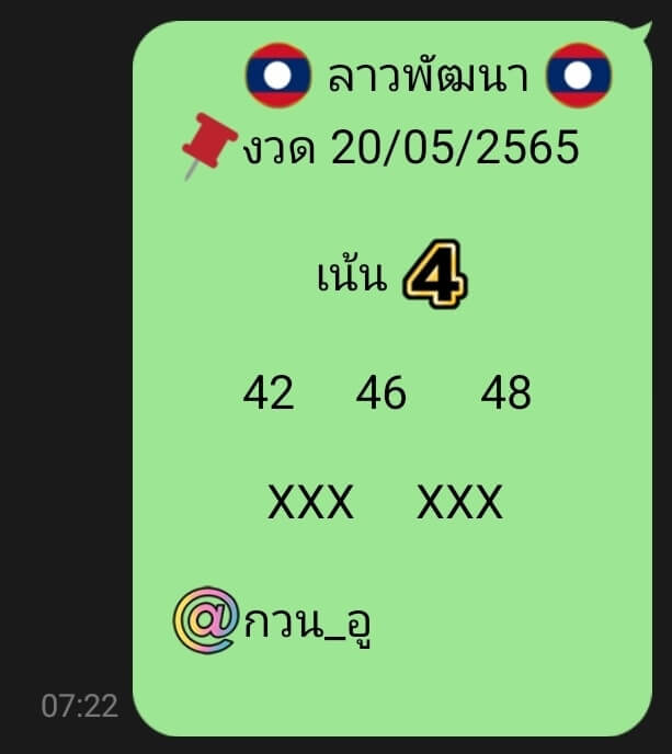 หวยลาว 20/5/65 ชุดที่ 6