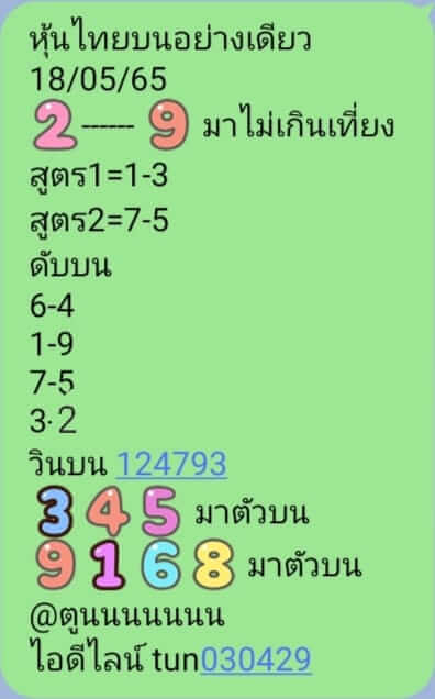 หวยหุ้น 18/5/65 ชุดที่ 7