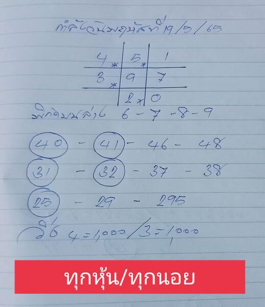 หวยฮานอย 19/5/65 ชุดที่ 1