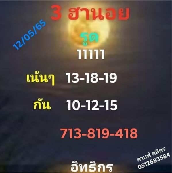 หวยฮานอย 12/5/65 ชุดที่ 6