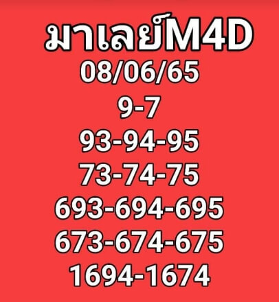 หวยมาเลย์ 8/6/65 ชุดที่ 10