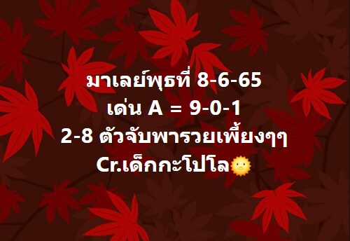 หวยมาเลย์ 8/6/65 ชุดที่ 6