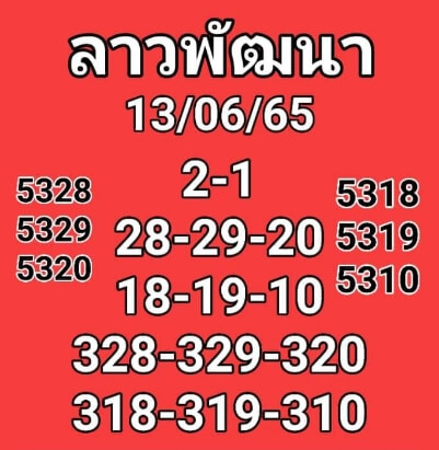 หวยลาว 13/6/65 ชุดที่ 10