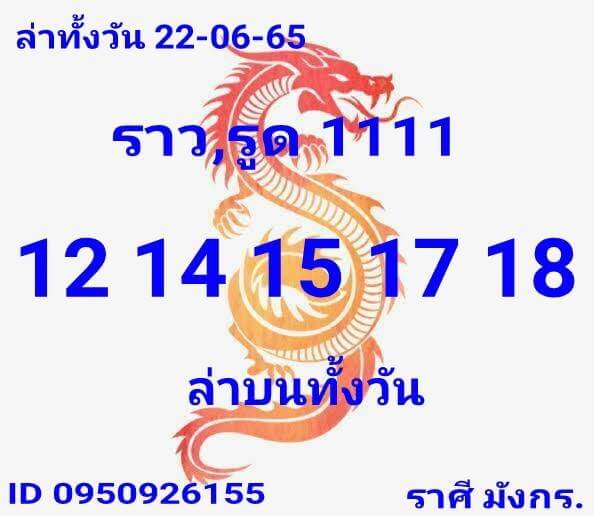 หวยหุ้น 22/6/65 ชุดที่ 7