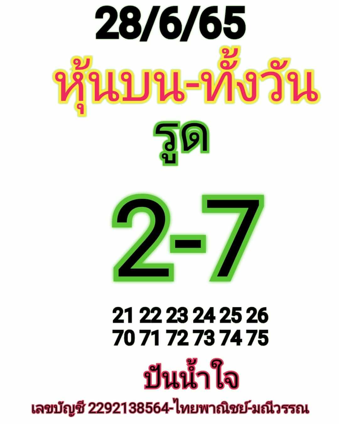 หวยหุ้น 28/6/65 ชุดที่ 10