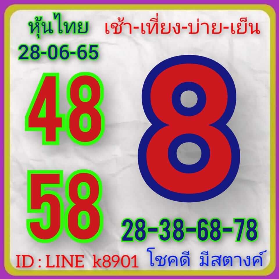 หวยหุ้น 28/6/65 ชุดที่ 3