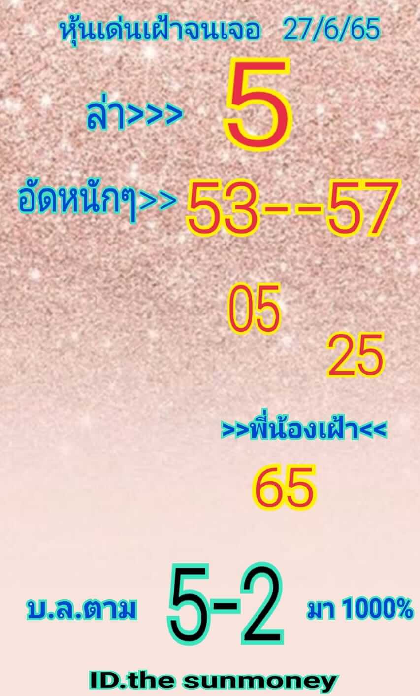 หวยหุ้น 27/6/65 ชุดที่ 10