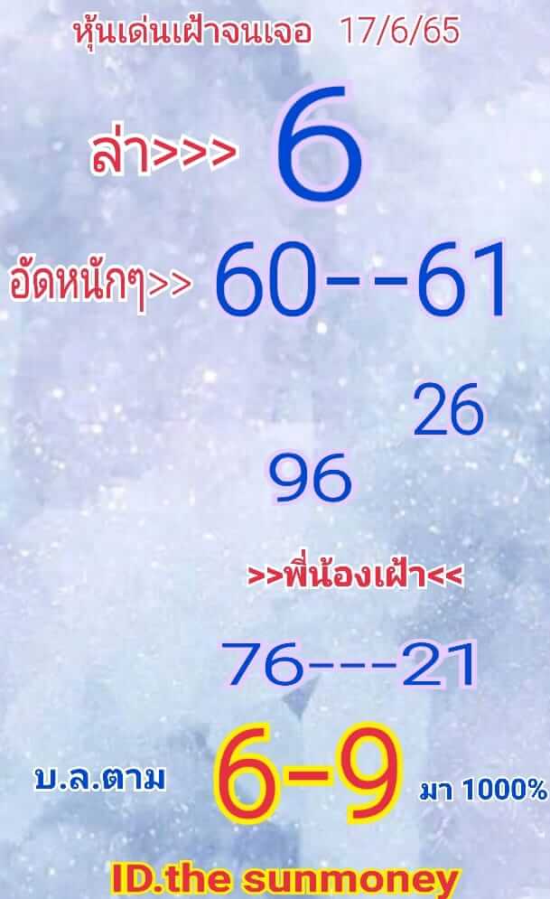 หวยหุ้น 17/6/65 ชุดที่ 1