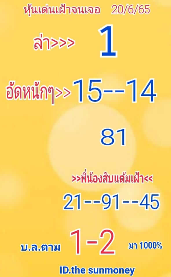 หวยหุ้น 20/6/65 ชุดที่ 9