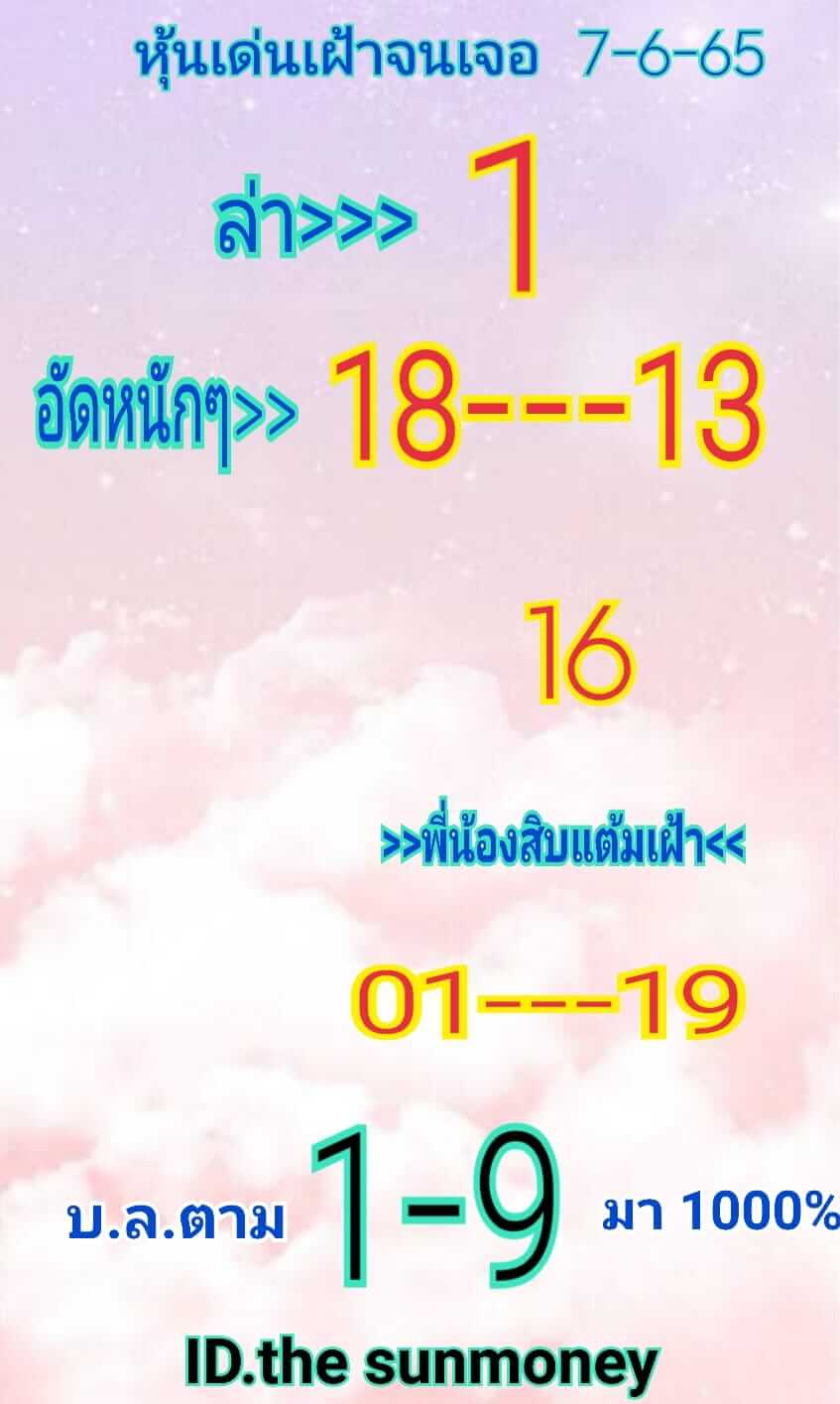หวยหุ้น 7/6/65 ชุดที่ 4