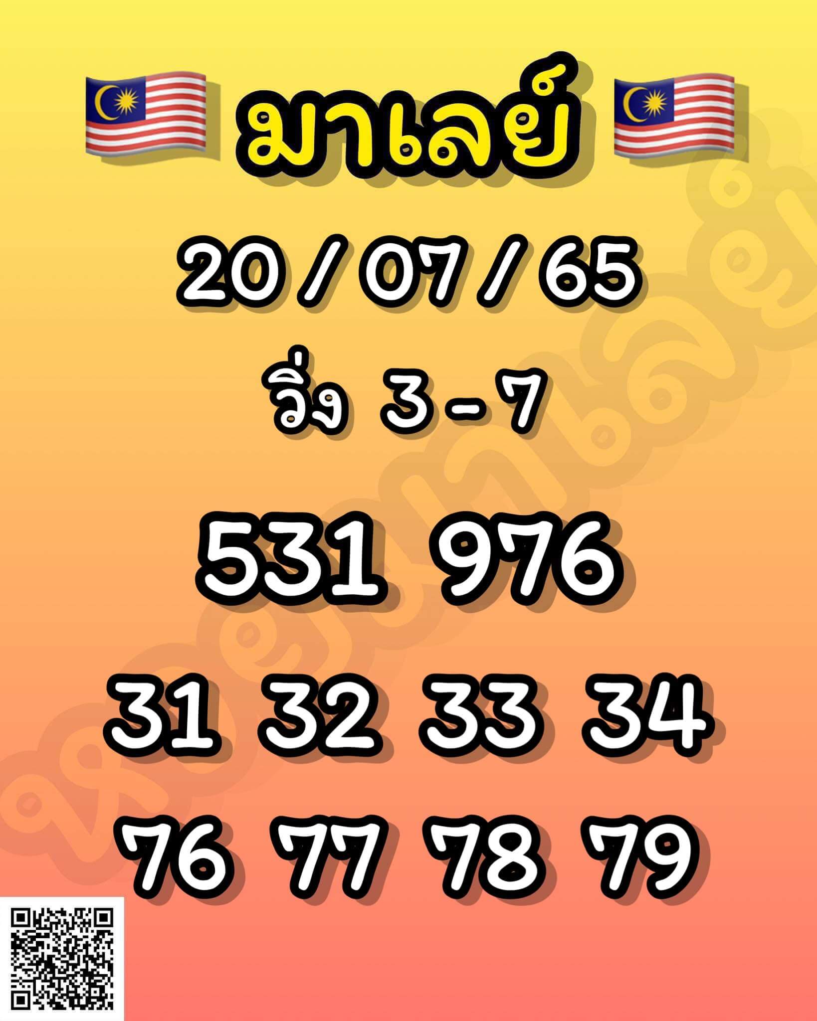 หวยมาเลย์ 20/7/65 ชุดที่ 1