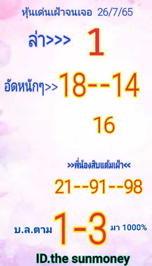 หวยหุ้น 26/7/65 ชุดที่ 8