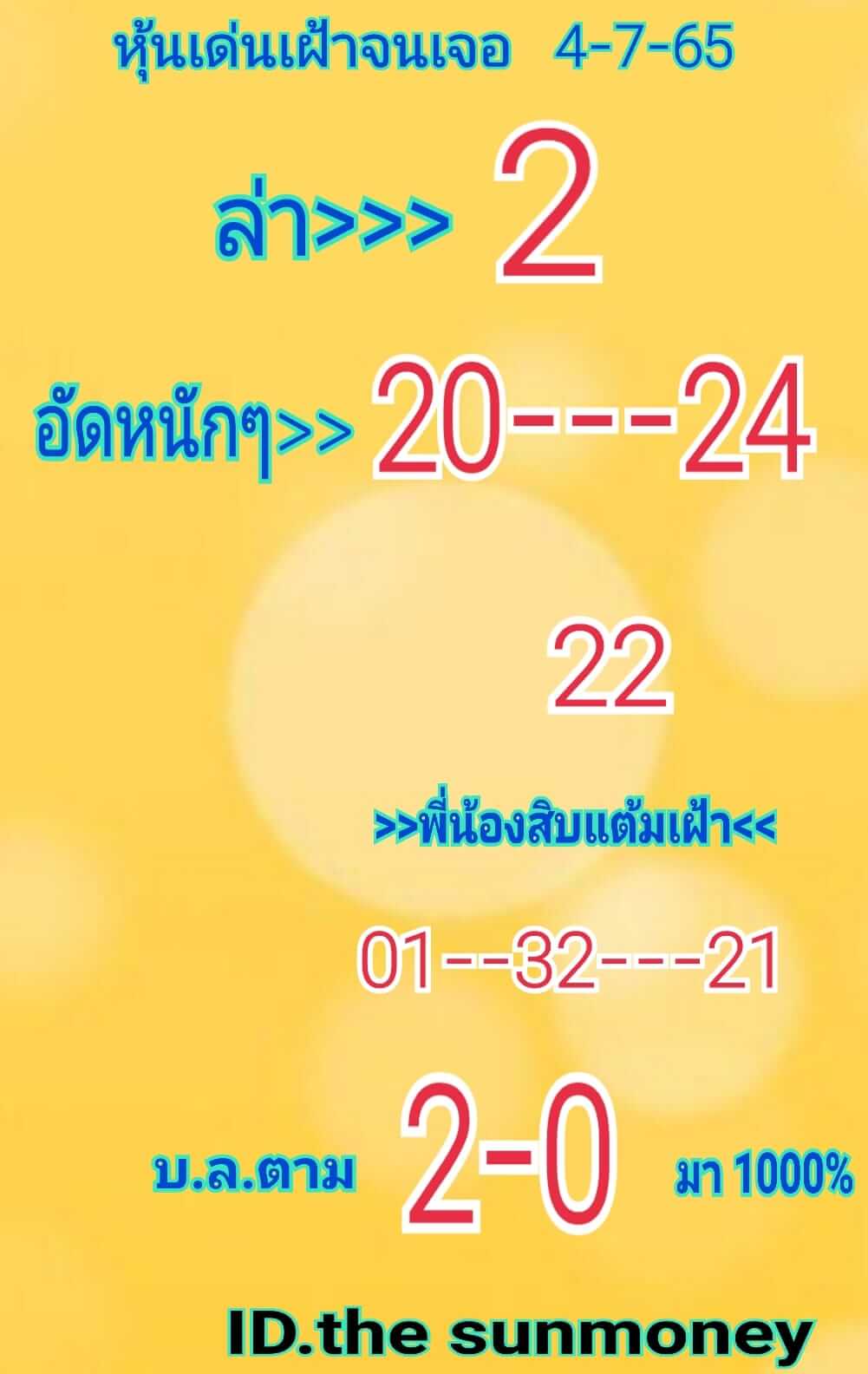 หวยหุ้น 4/7/65 ชุดที่ 7
