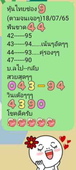 หวยหุ้น 18/7/65 ชุดที่ 9