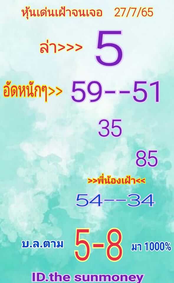 หวยหุ้น 27/7/65 ชุดที่ 9
