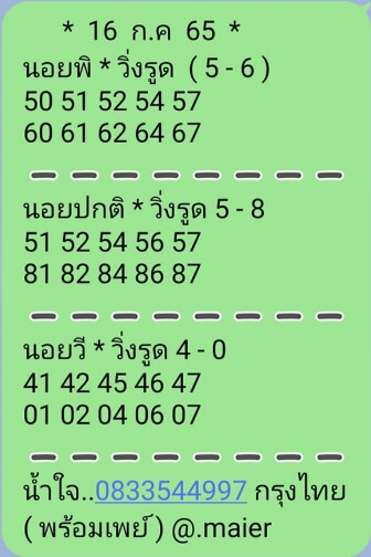 หวยฮานอย 16/7/65 ชุดที่ 10