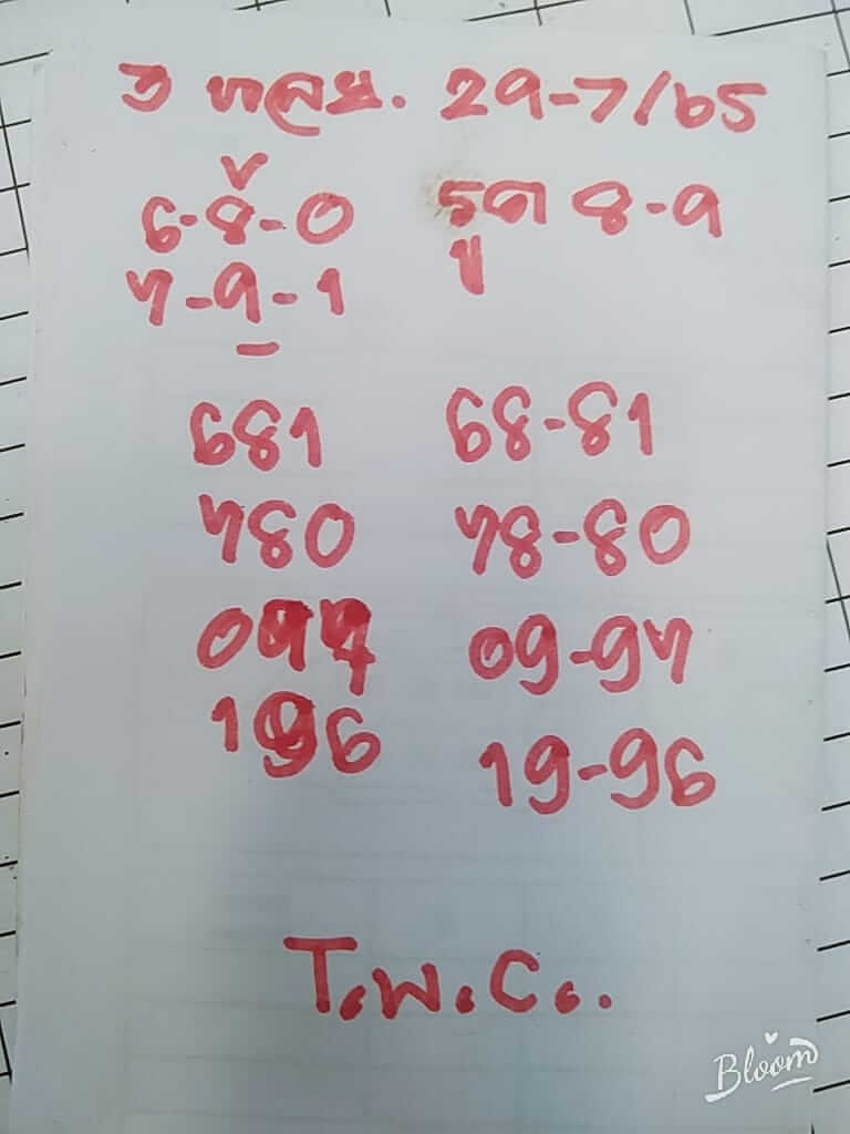 หวยฮานอย 29/7/65 ชุดที่ 6