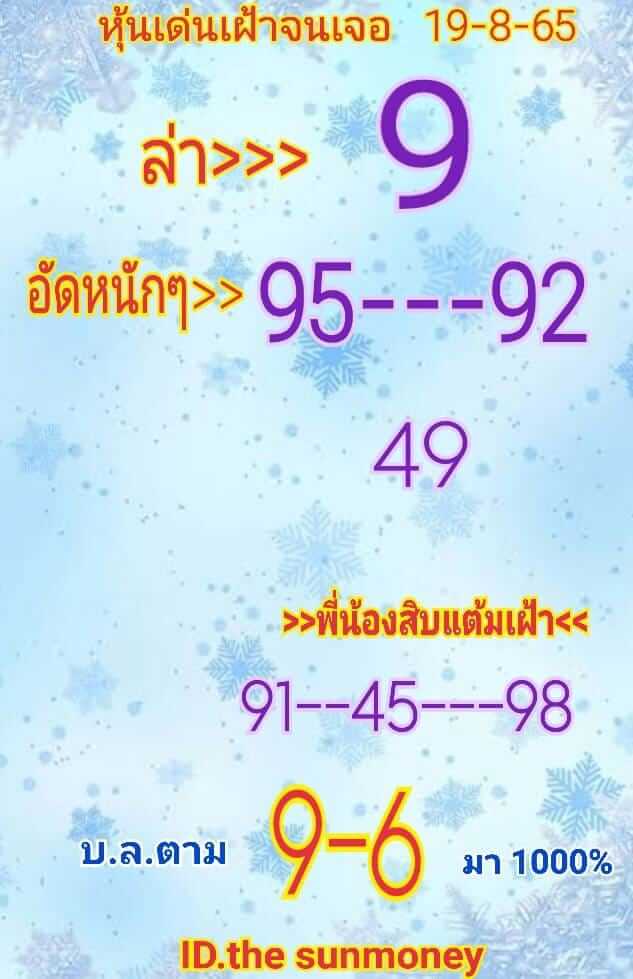 หวยหุ้น 19/8/65 ชุดที่ 8