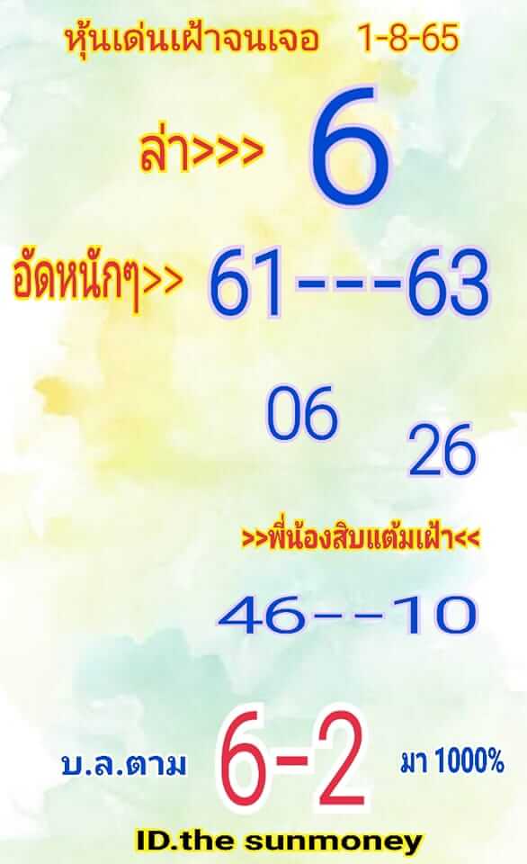 หวยหุ้น 1/8/65 ชุดที่ 6
