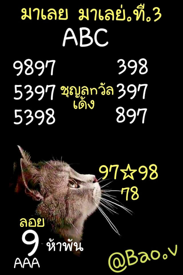 หวยมาเลย์ 3/9/65 ชุดที่ 2