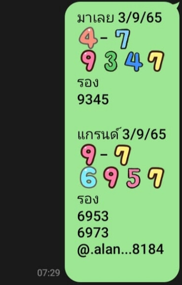 หวยมาเลย์ 3/9/65 ชุดที่ 10