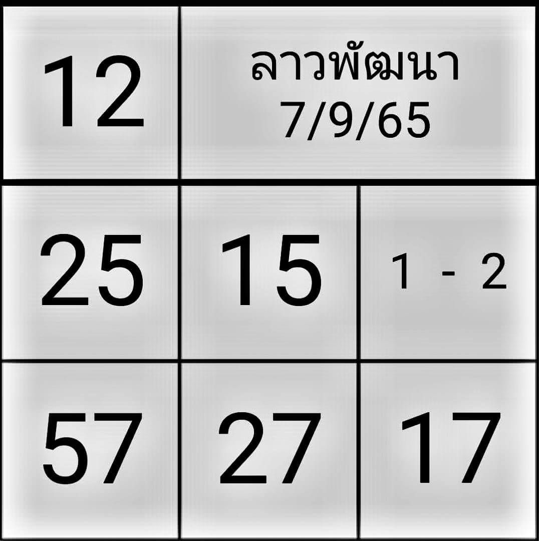 หวยลาว 7/9/65 ชุดที่ 6