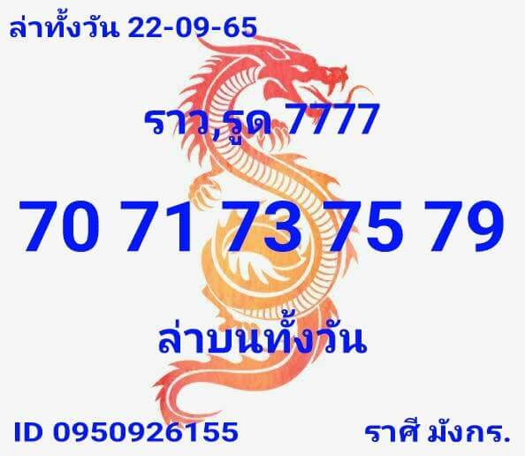 หวยหุ้น 22/9/65 ชุดที่ 9