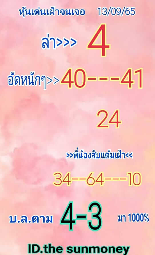 หวยหุ้น 13/9/65 ชุดที่ 2