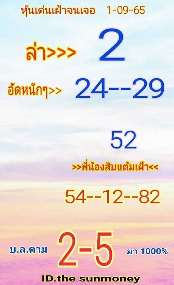 หวยหุ้น 1/9/65 ชุดที่ 2