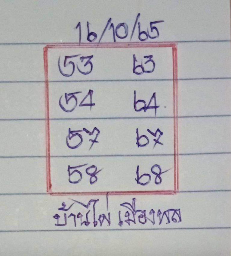 หวยบ้านไผ่เมืองพล 16/10/65