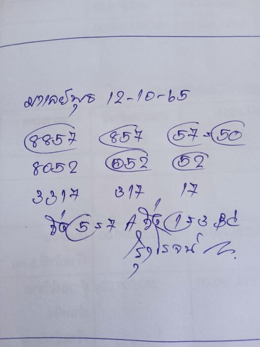 หวยมาเลย์ 12/10/65 ชุดที่ 10