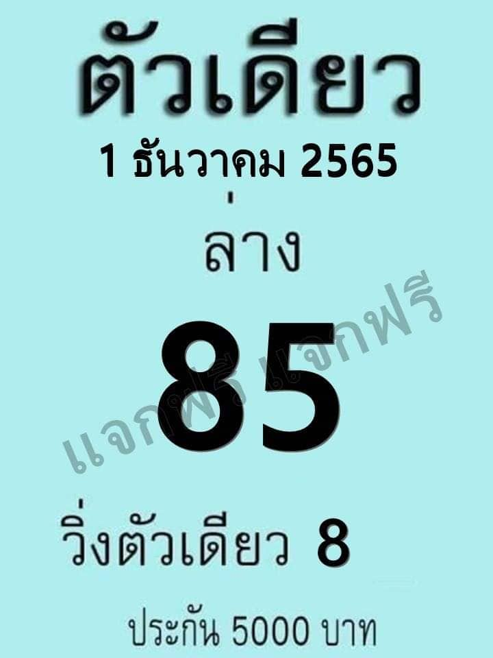 หวยตัวเดียว 1/12/65