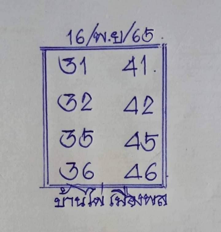 หวยบ้านไผ่เมืองพล 16/11/65