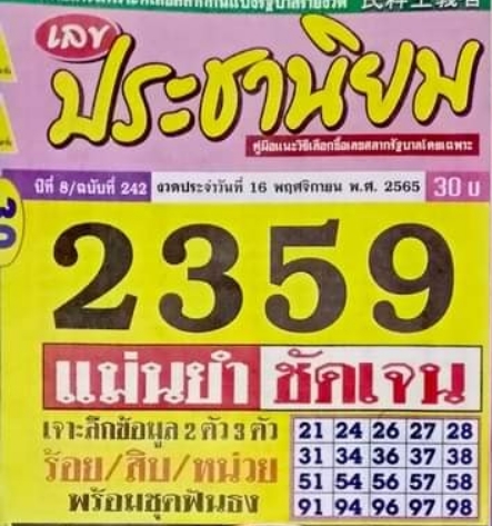 หวยประชานิยม 16/11/65