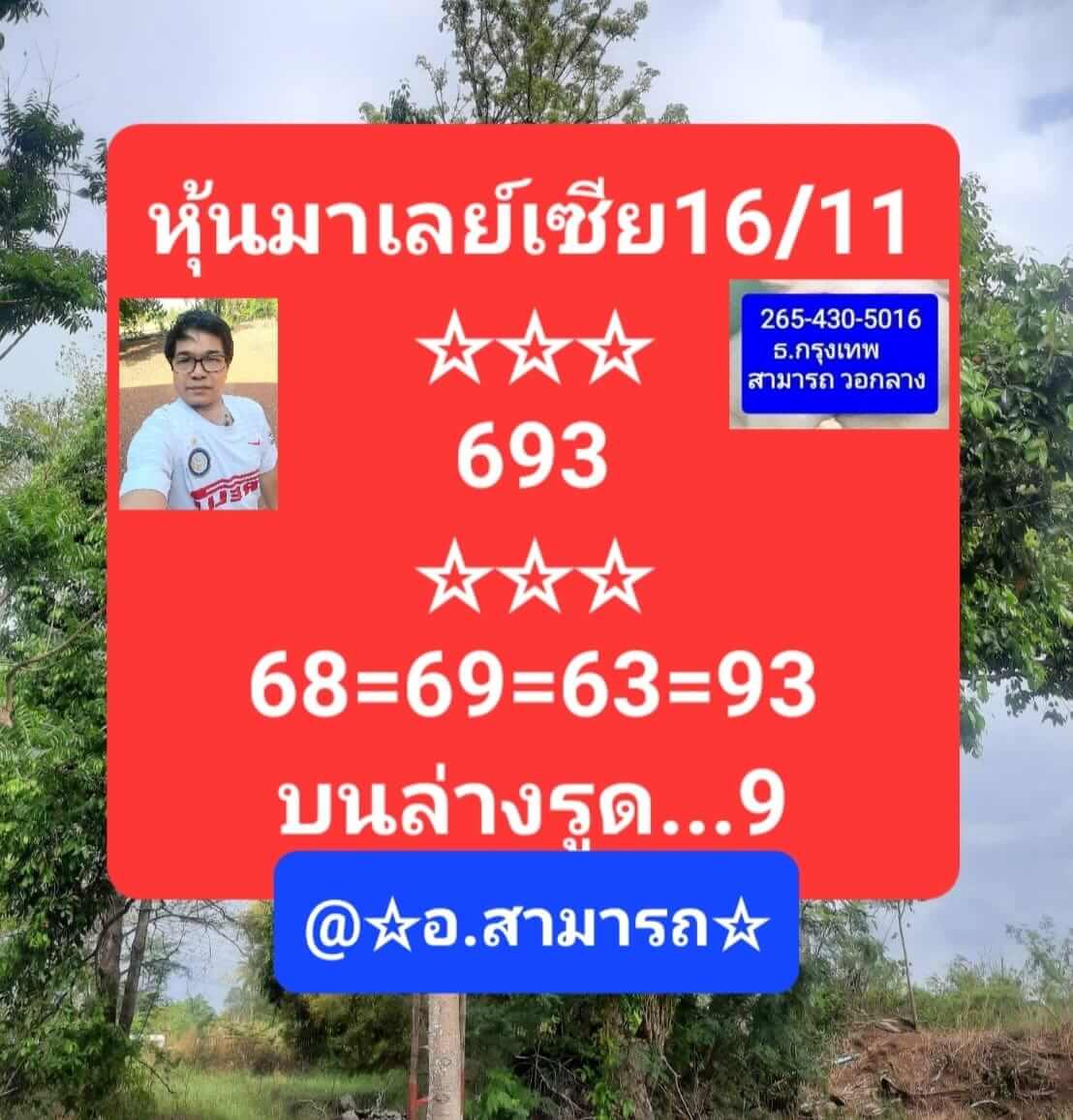 หวยมาเลย์ 16/11/65 ชุดที่ 6