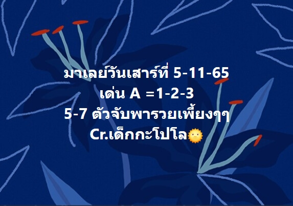 หวยมาเลย์ 5/11/65 ชุดที่ 1