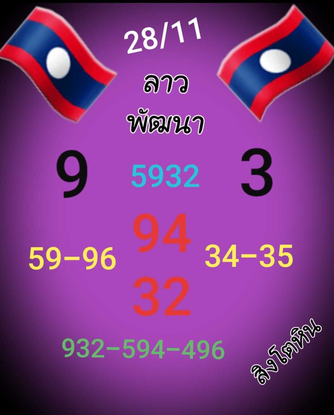 หวยลาว 28/11/65 ชุดที่ 10