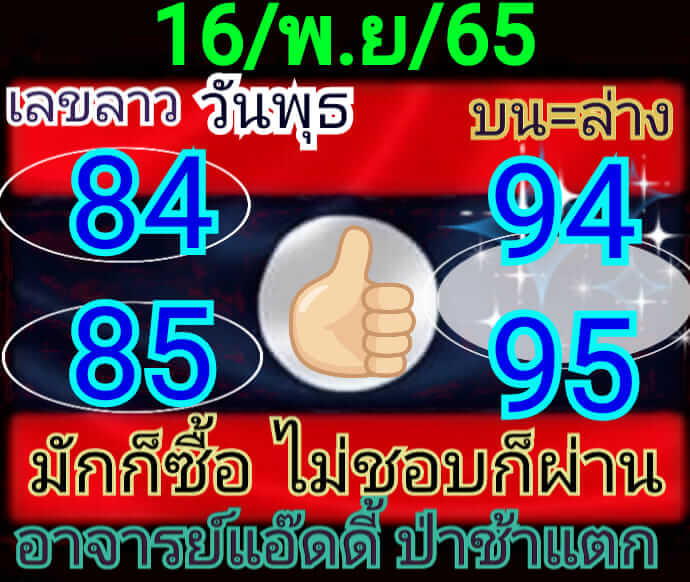 หวยลาว 16/11/65 ชุดที่ 2