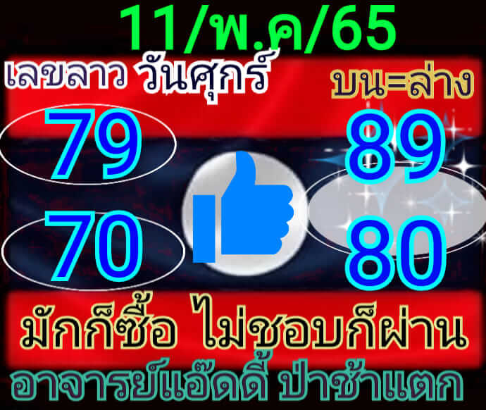 หวยลาว 11/11/65 ชุดที่ 3