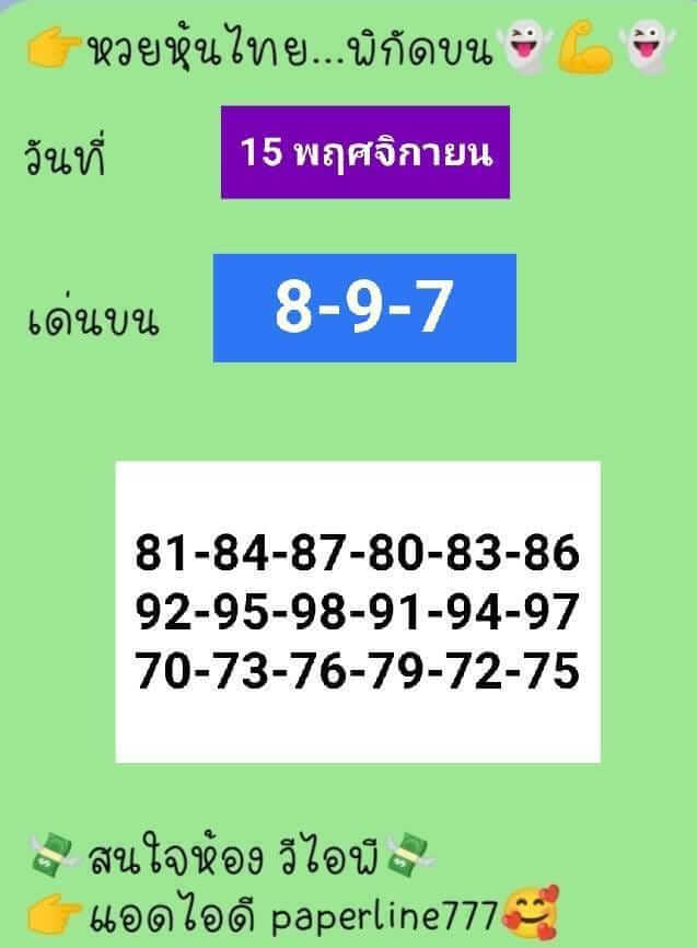 หวยหุ้น 15/11/65  ชุดที่ 1