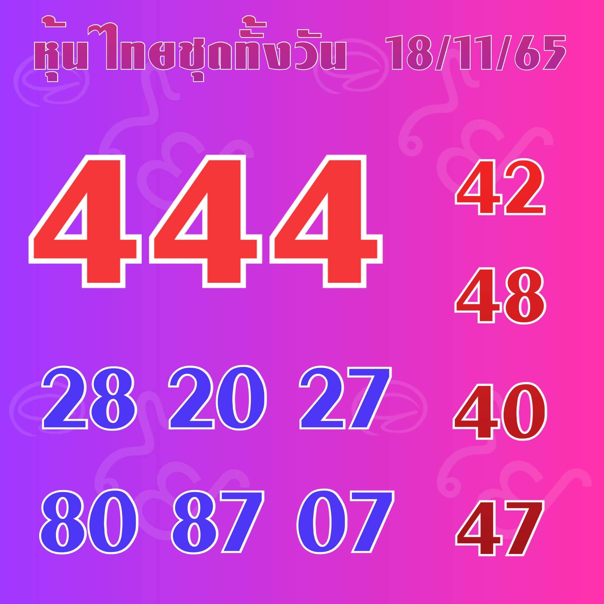 หวยหุ้น 18/11/65 ชุดที่ 1