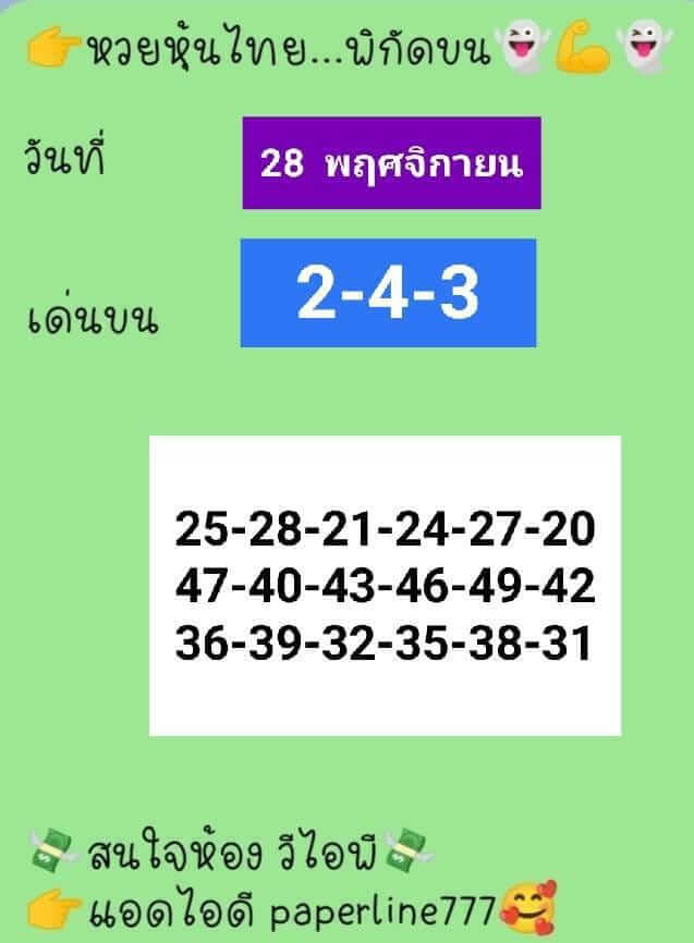 หวยหุ้น 28/11/65 ชุดที่ 2