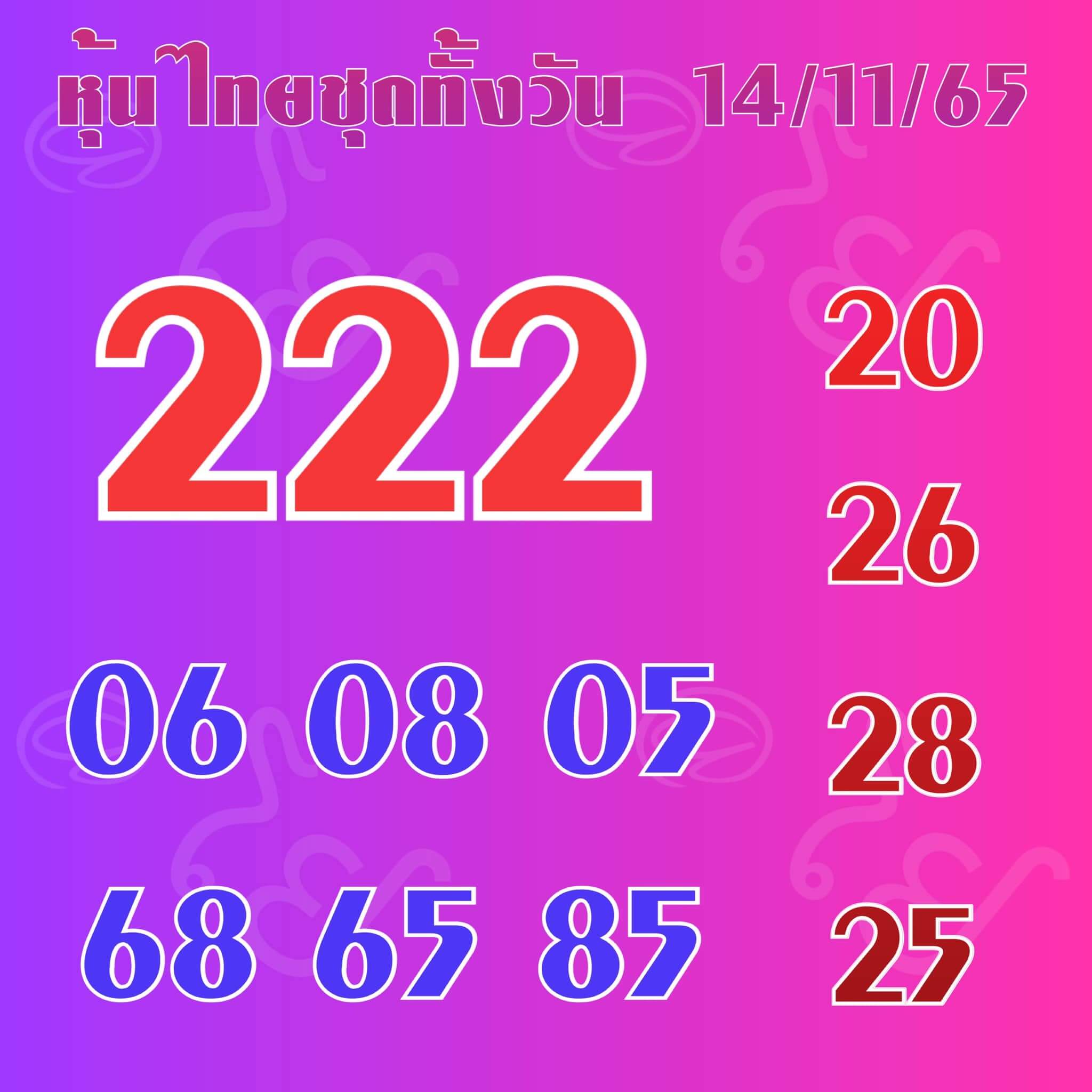หวยหุ้น 14/11/65 ชุดที่ 2