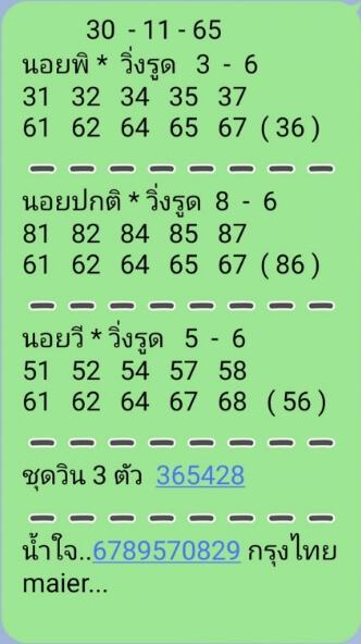 หวยฮานอย 30/11/65 ชุดที่ 2